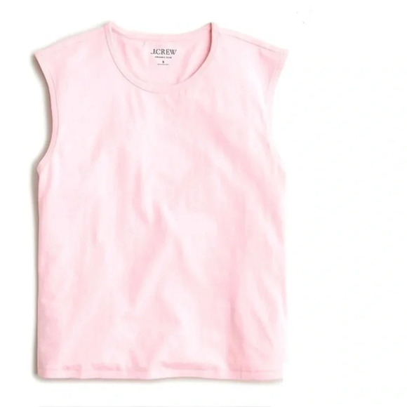 J Crew Organic Slub Cotton Muscle T Shirt Pink - Picture 1 of 8